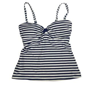 Boden St Lucia Tankini Swimsuit Top Swim Suit Size US 4 UK 8 Navy White Stripe